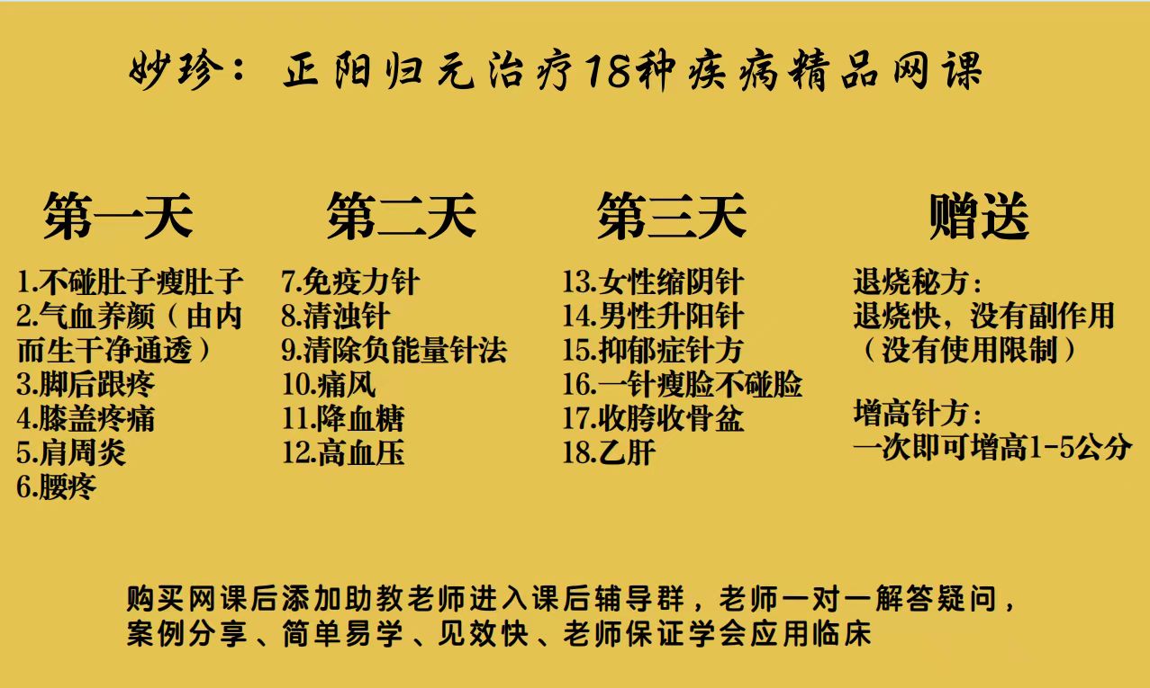 【妙珍】正阳归元针21种疾病精品网课-图片3