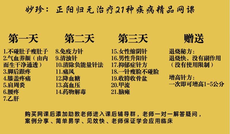 【妙珍】正阳归元针21种疾病精品网课-图片4